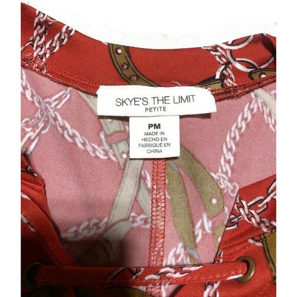 Skye's The Limit Top Women's Medium Pullover Orange Horse and Bridle Motif - Picture 8 of 8